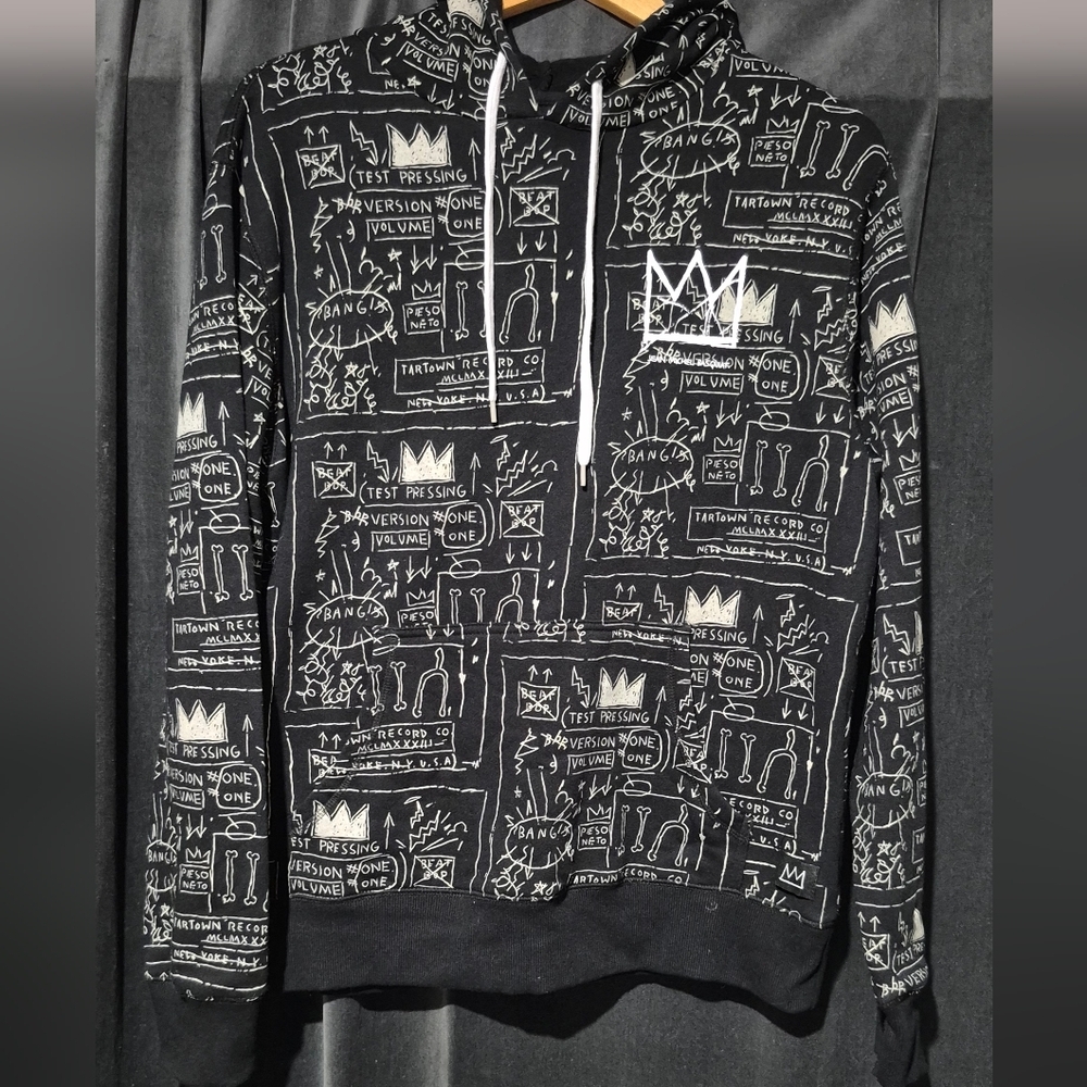Basquiat Black Graphic Hoodie Sweater